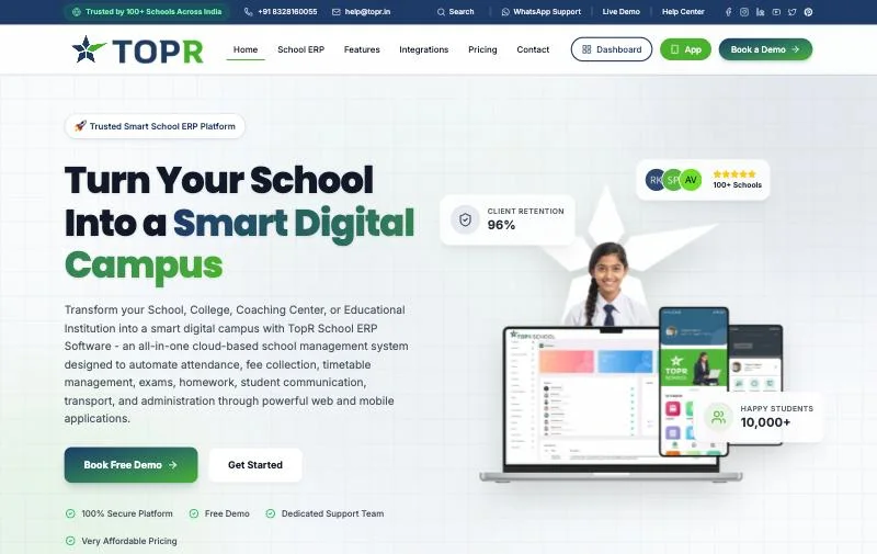 Screenshot of the TopR website